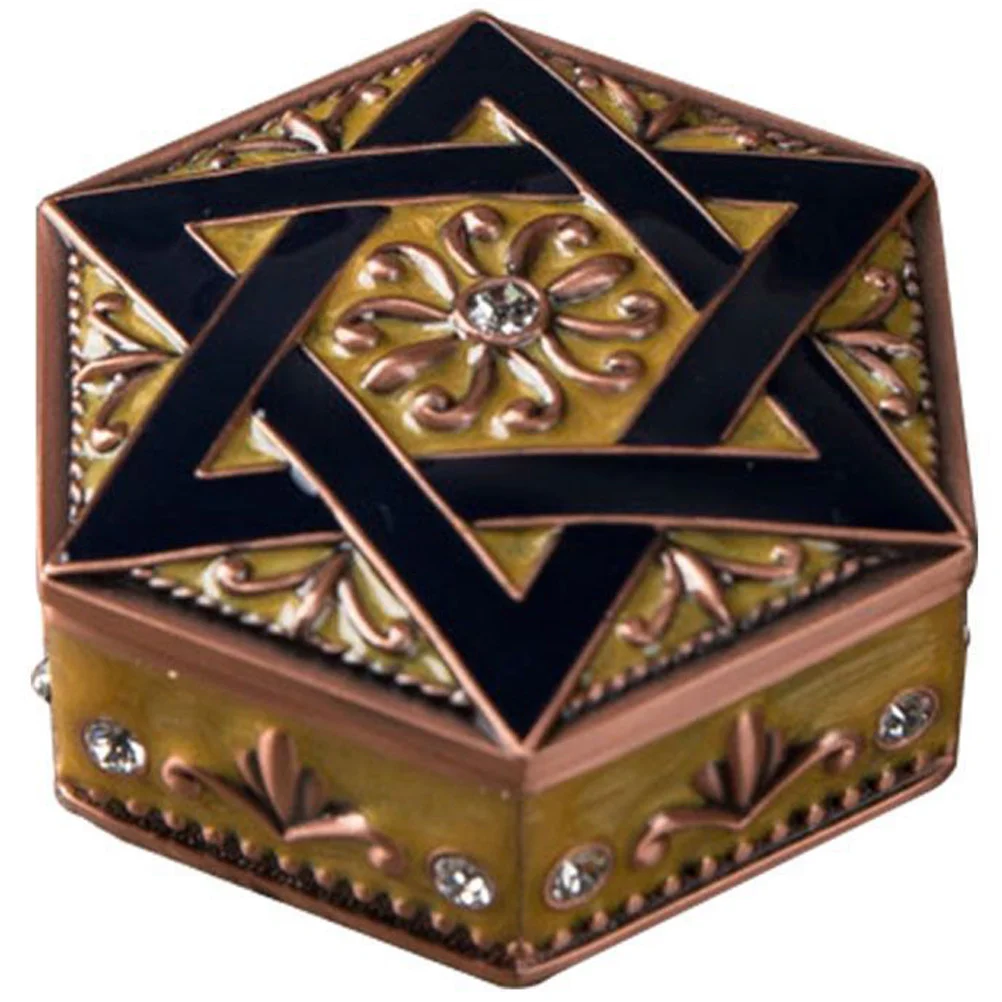 

Jewelry Box Vintage Hexagon Star Metal Jewelry Ring Storage Box Trinket Box