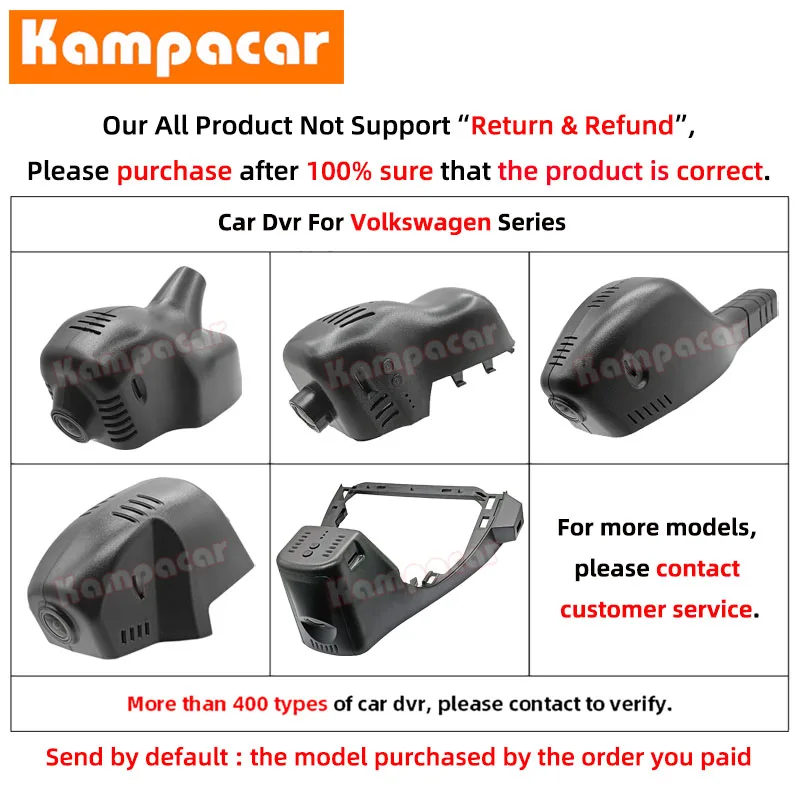 Фото Kampacar VW39-4K 2160P Wi-Fi DashCam камера видеорегистратор для Volkswagen 85 мм VW Teramont X 2021-2024 10% автомобильный видеорегистратор №4