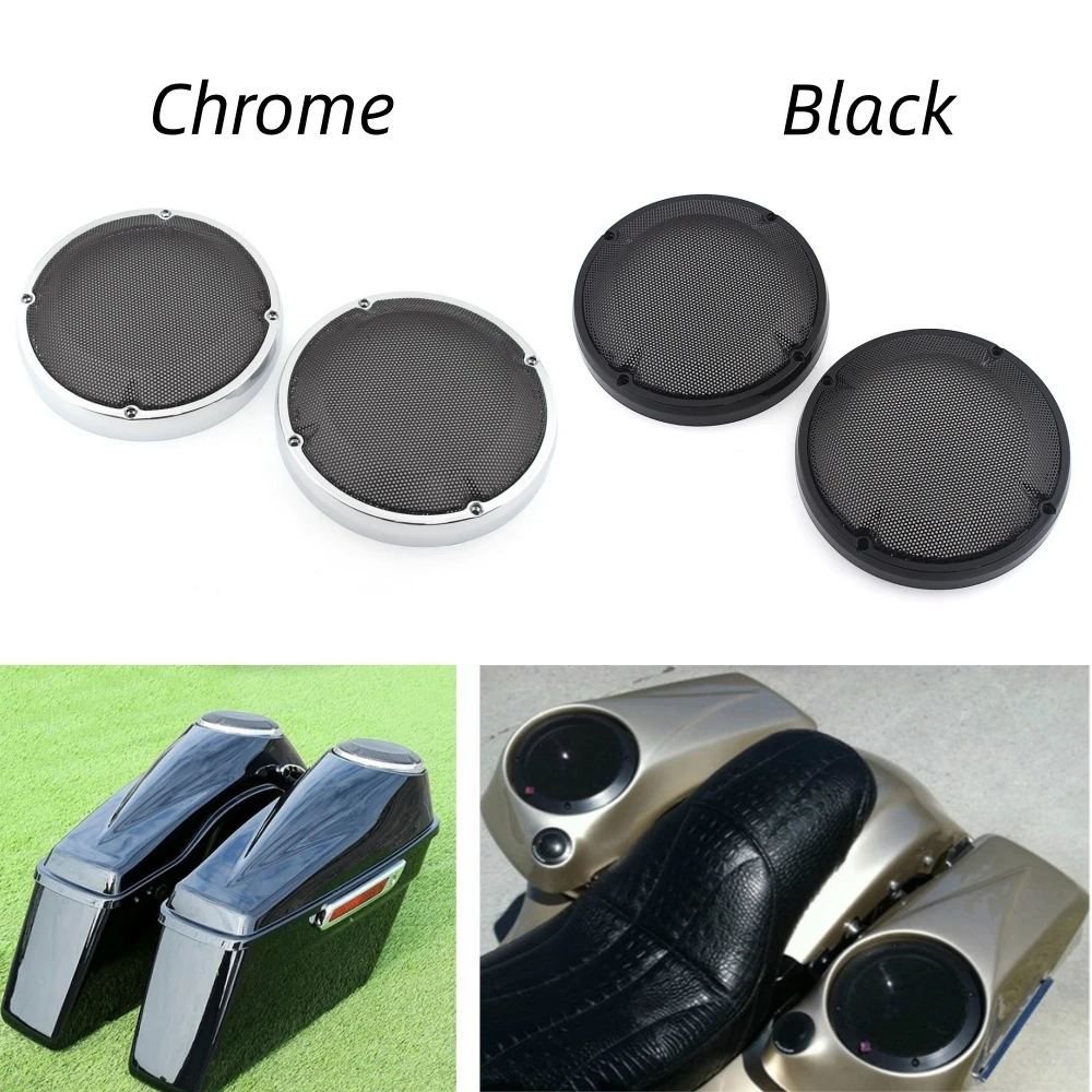 

Motorcycle Accessories 6.5" Saddlebag Lid Speaker Grill Covers For Harley Touring Road King Electra Street Glide CVO 1983-2022