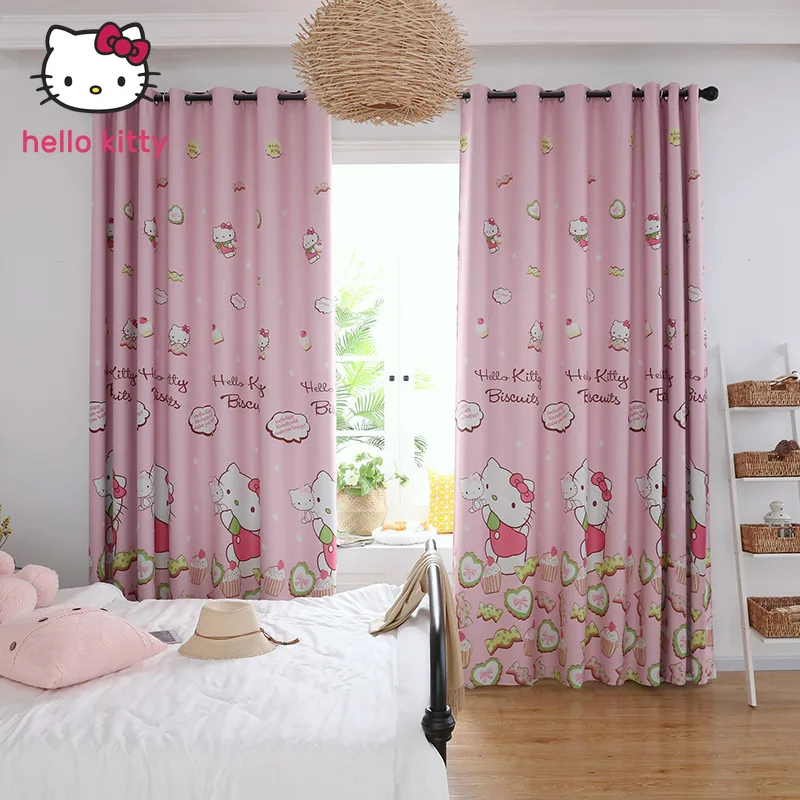 

Милые занавески Hello Kitty с мультяшным принтом для спальни и гостиной, свежий, простой, мягкий и удобный солнцезащитный козырек