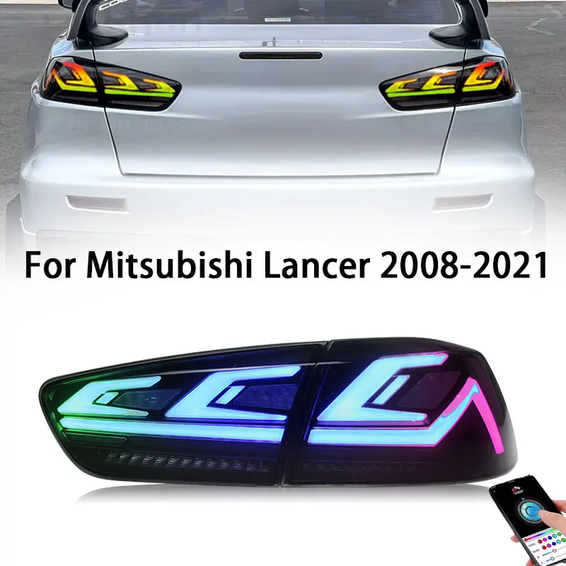Светодиодные задние фонари RGB для Mitsubishi Lancer EVO X 2008-2021 анимация Start UP DRL