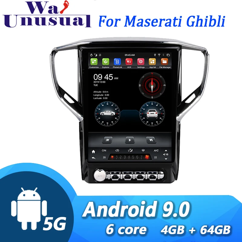 

Unusualway Vertical Screen Tesla Style Android 9.0 Car Radio For Maserati Ghibli Car Dvd Multimedia Player Auto GPS Navigation