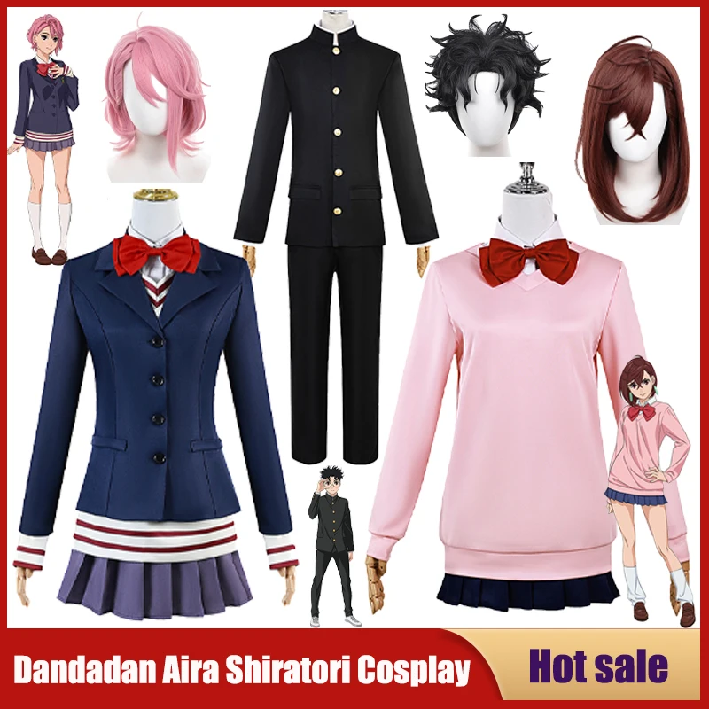 Фото Аниме Dandadan Косплей Костюм Aira Shiratori JK Sailor Юбки Наряд Костюм Momo Ayase Ken Takakura Куртки Брюки Парик Школьные комплекты №1