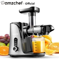 amzchef slow juicer gm3001 cold press juicer 500ml 2 speed for softhard mode led display anti oxdiation masticating juicer