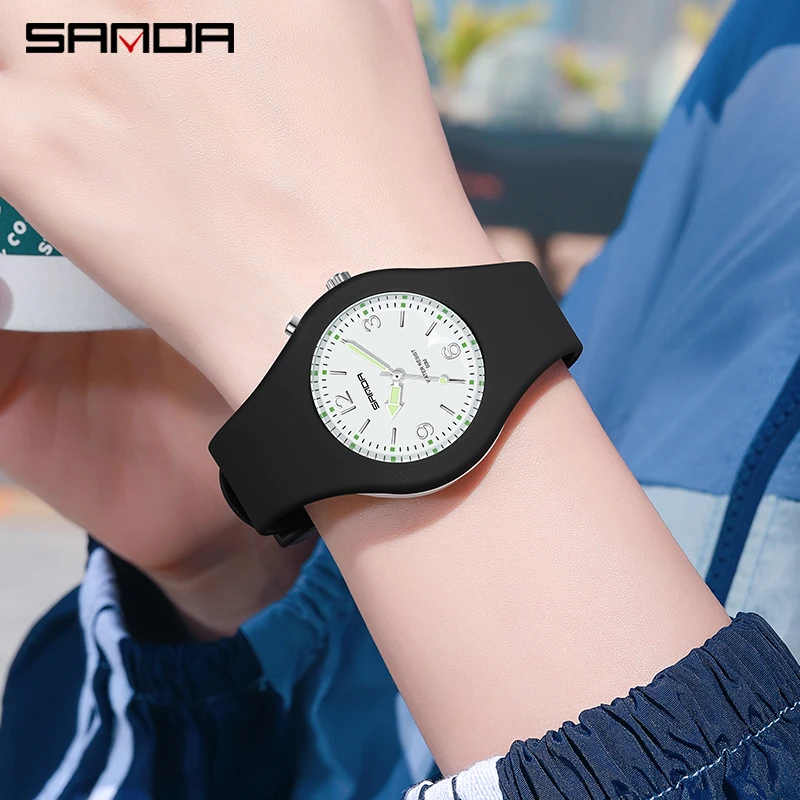 SANDA Womens Watches Casual Fashion Quartz Watch Simple Personality Women HD Waterproof Drop Resistant Watch Zegarek Damski 6059 enlarge