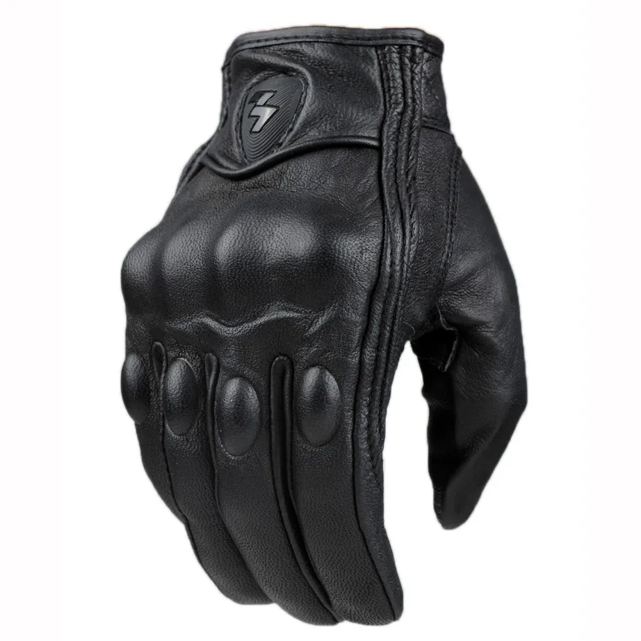 

Genuine Leather Motorcycle Gloves Winter Moto Gloves Men Summer Goatskin Motorbike Touch Screen Fist Joint Protect Guantes