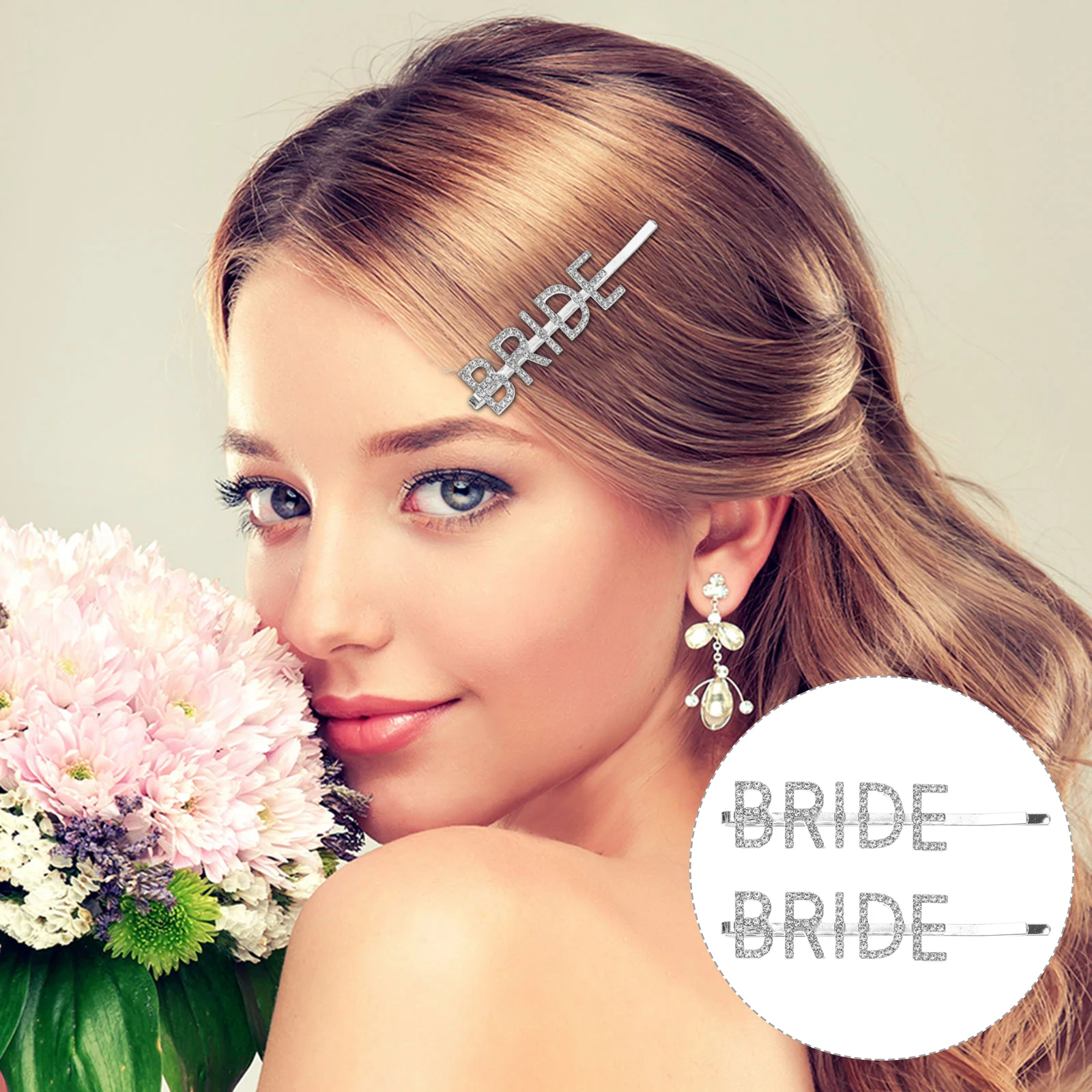 

2Pcs Hair Clips Rhinestone Letter Hair Clips Hair Accessories for Brides Letter Hair Clips Letter Hair Clips for