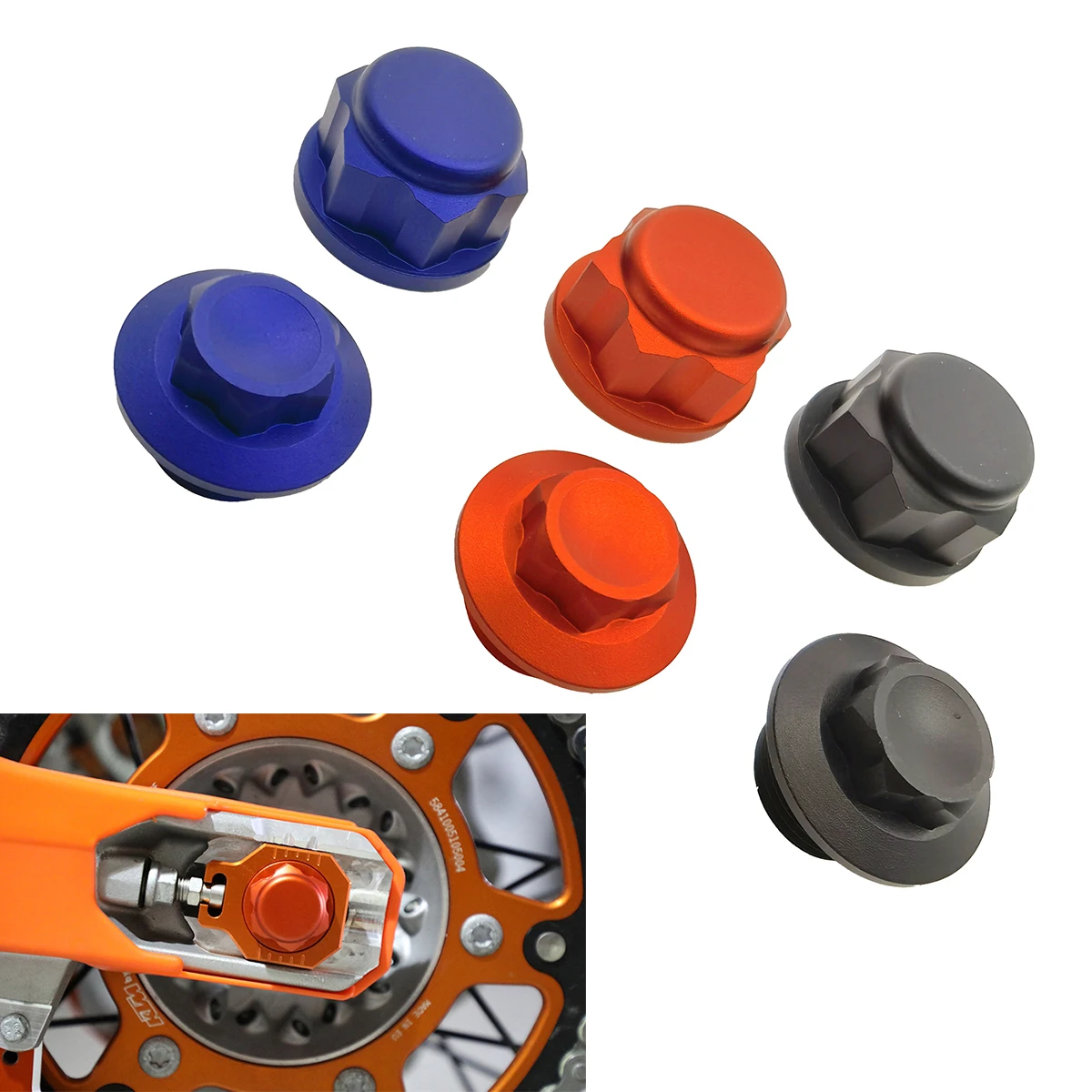 Фото Стопорная гайка переднего и заднего колеса CNC для KTM XC-W XCE EXCF EXC EXC-F Husqvarna TE FE 125 200 250 250I 300 310 350 400 450 500 №1
