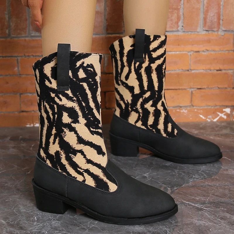 

Модные женские сапоги до середины икры, повседневная женская обувь на платформе с вышивкой и блестками, элегантная строчка в этническом стиле