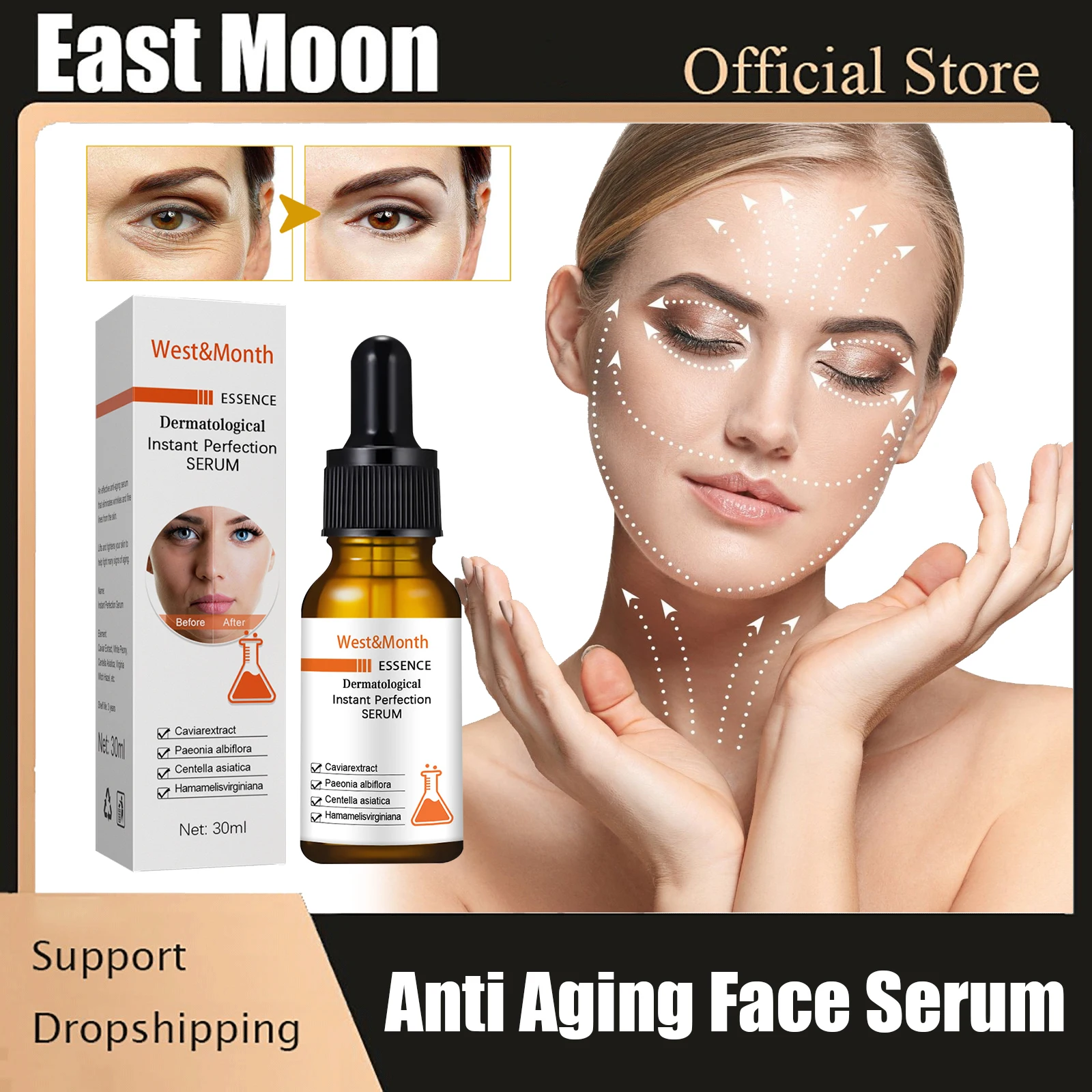 

Wrinkle Removal Serum Facial Lifting Firming Fade Fine Lines Anti Aging Face Serum Nourishing Hydrating Brightening Skin Care