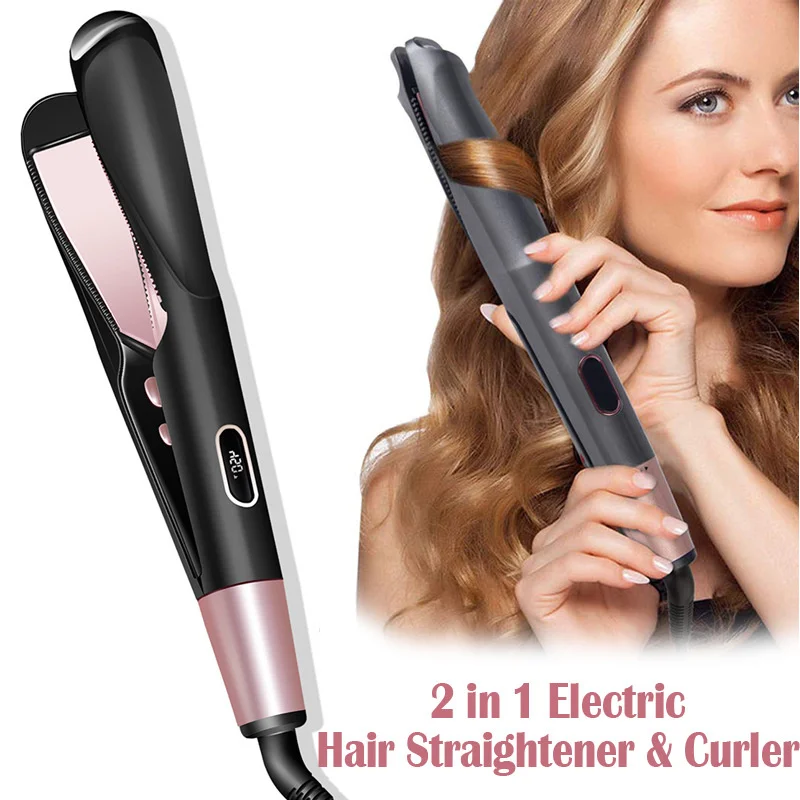 

Multifunctional straight curling two in one twisted splint spiral twisted inclined curling rod straightener spiral electric