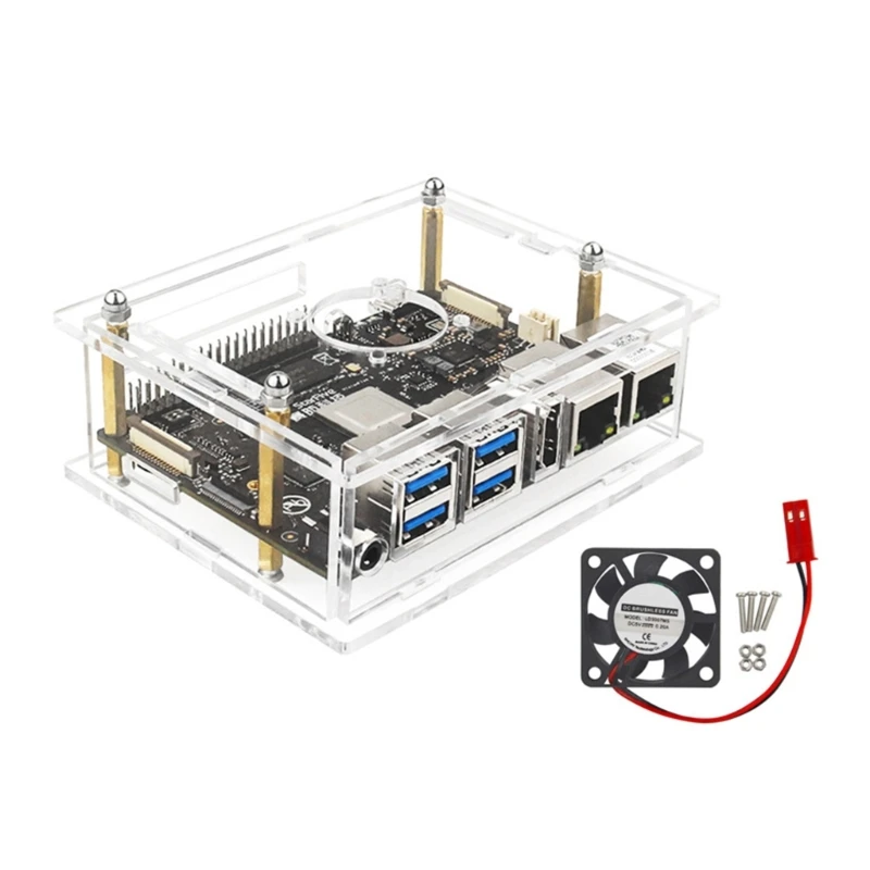 

Acrylic Case for Visionfive 2 RISC-V Board Transparent Shell StarFive JH7110 Processor+ Integrated 3D GPU Protection Box
