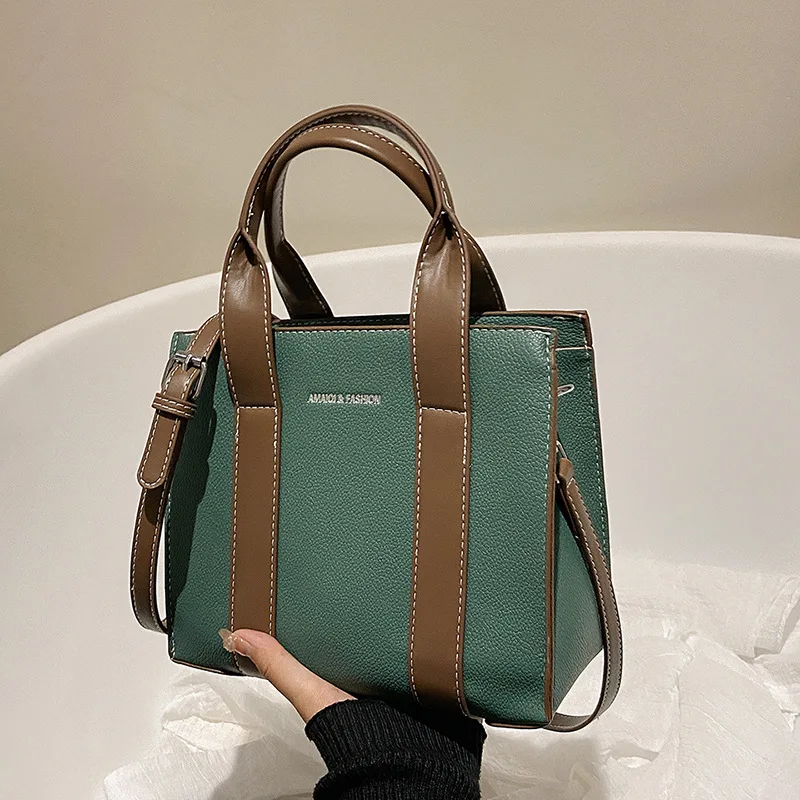 

Модные сумки на плечо для женщин 2022 повседневные сумки через плечо для женщин из искусственной кожи однотонная простая сумка женская сумка-...