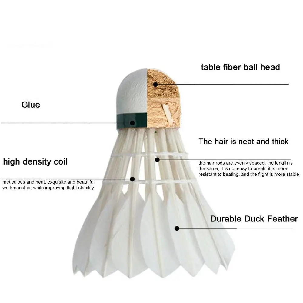 3/6/12 шт. профессиональные воланы для бадминтона