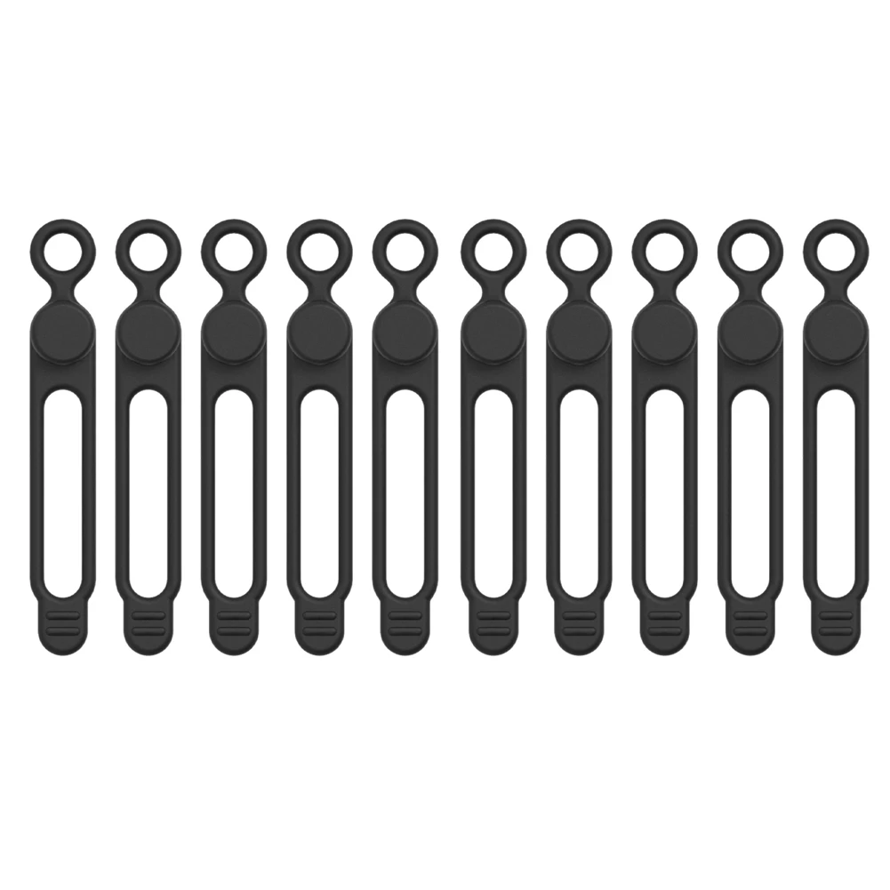 

10 шт., набор силиконовых кабельных стяжек, эластичный многоразовый органайзер для шнура, многофункциональный зажим для проводов, повязка, ремень для хранения проводов