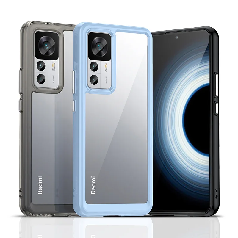 

For Redmi K50 Pro Ultra K50Pro Phone Case Soft Transparent TPU Acrylic Shell Ultra-Thin Anti-Fall Bumper Cover For Redmi K50i