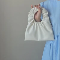 summer pleated handlebags for women pu cloud bags leisure armpit bag shopping shoulder bags dumpling handbag female