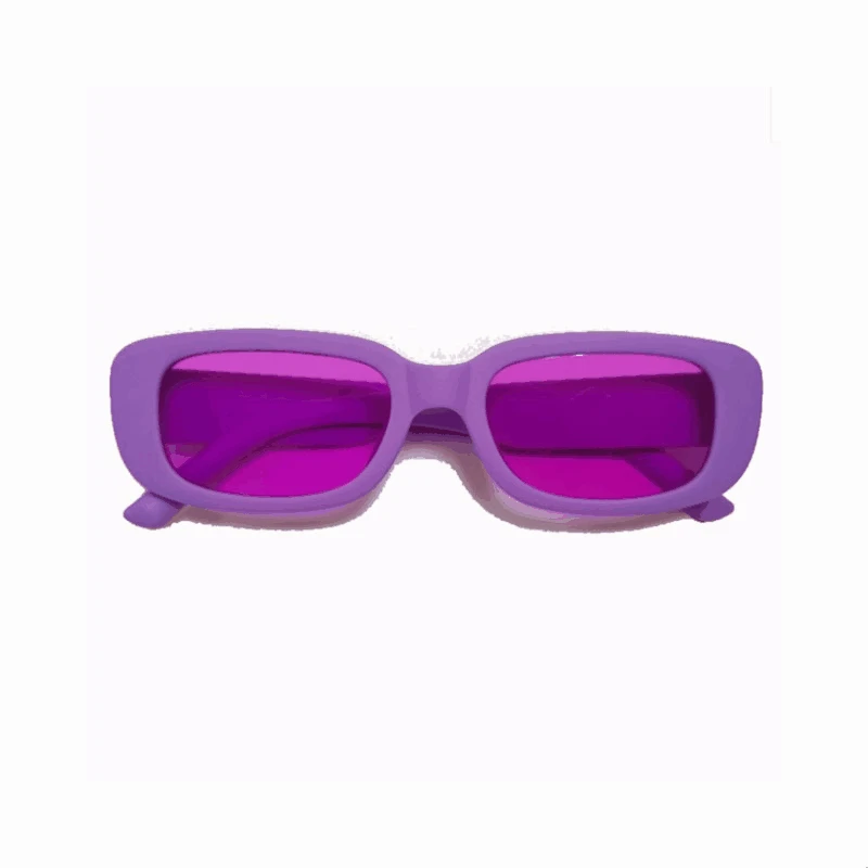 

Women Sunglasses Fashion Small Rectangle Candy Color Lens Shades Uv400 Pink Yellow Green Bright Purple Sunglasses PC film man