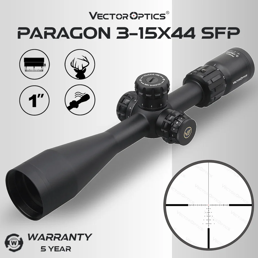 Векторная оптика Paragon 3-15X44 SFP прицел с гравировкой стеклянная сетка в мил