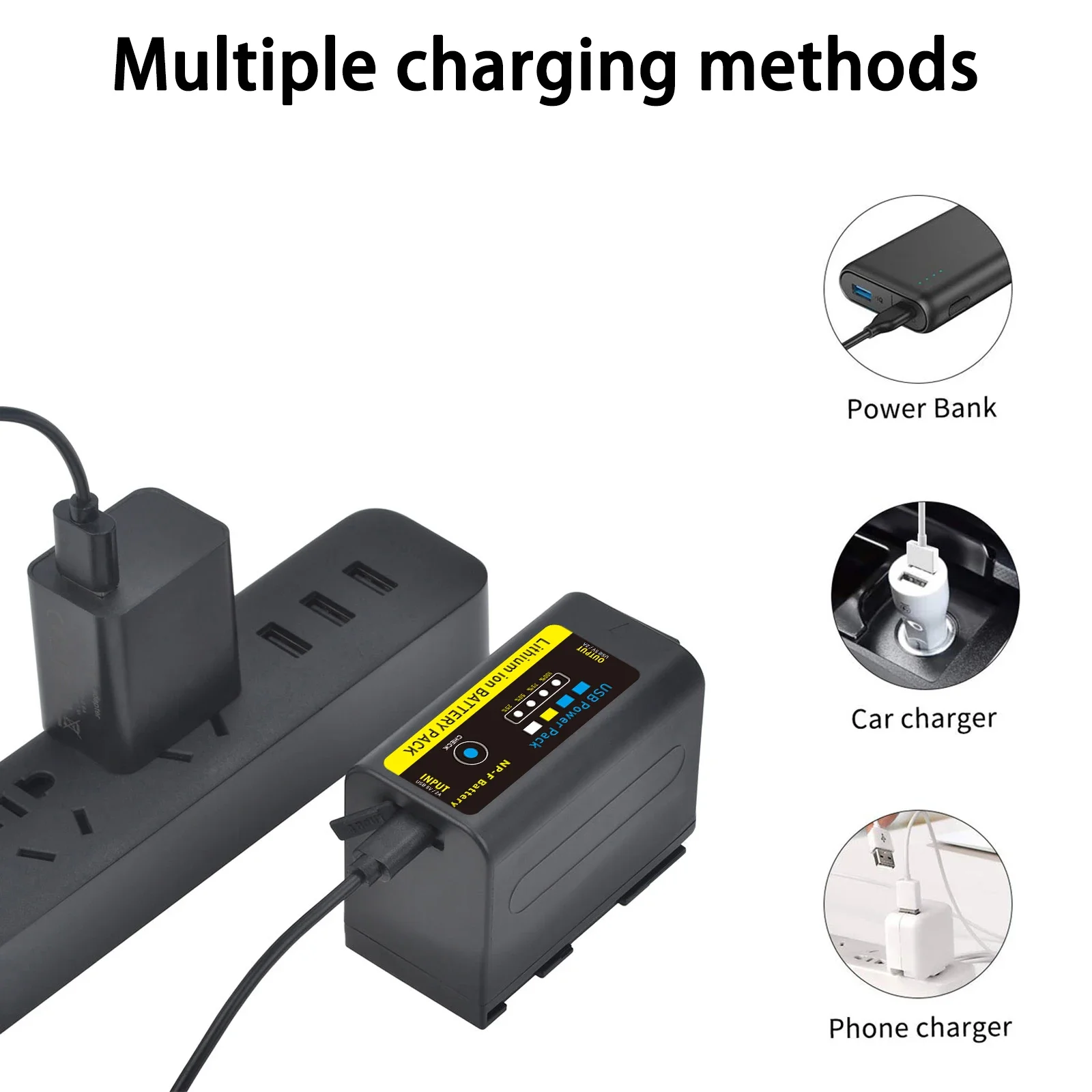 Светодиодный индикатор питания аккумулятор с портом USB типа C подходит для Sony NP F750