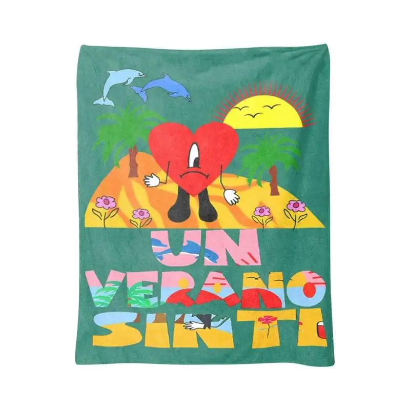 

Одеяло с холстом Un Verano Sin Ti Singer, плюшевое покрывало с принтом, плед для спальни, портативное одеяло, теплое постельное белье