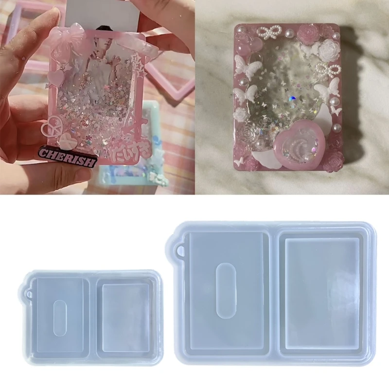 

DIY Photo Frame Resin Shaker Mold Lady Keychain Pendant Quicksand Silicone Casting Epoxy Mould Jewelry Backpack Hanging Ornament