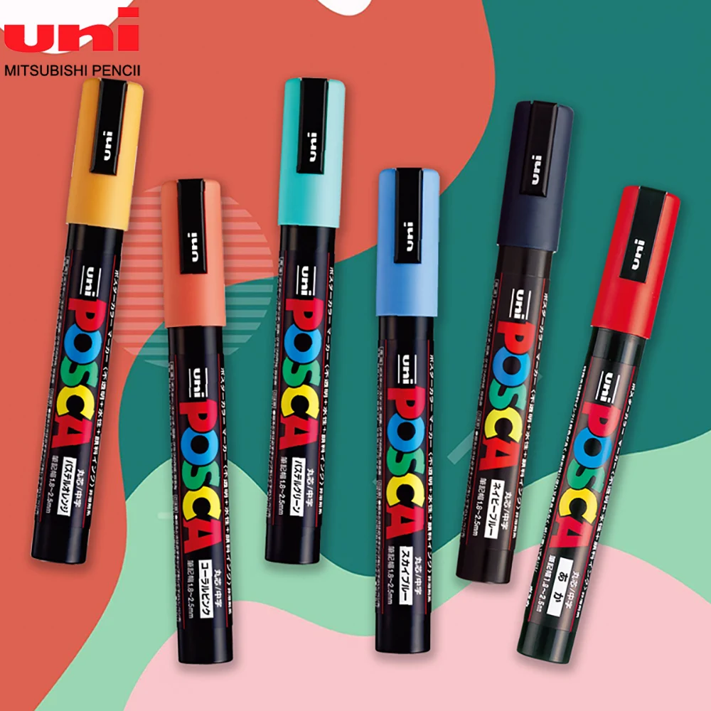 1 Pcs Japan Uni Posca PC-1M Paint Markers POP Poster Pen/Graffiti Advertising Waterproof Student Office Stationery Art Supplies