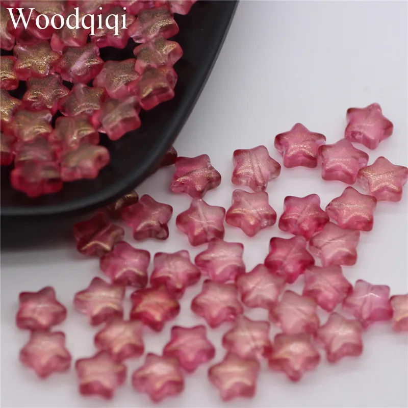 

Colored Small Star Glass Beads Mini Pentagram Beads DIY Hairpin Earrings Bracelet Accessories Handmade Jewelry Spacer Beads