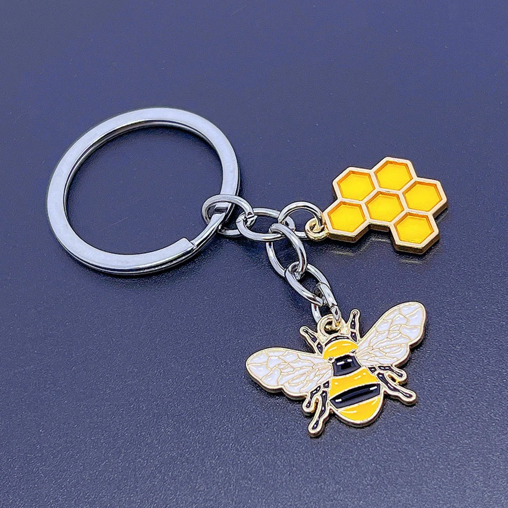 

Bee Keychain Ring Keychains Car Keys Metal Zinc Alloy Animals Keyring Miss Backpacks