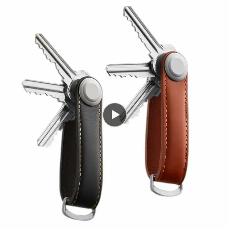 

1~5PCS Car Key Pouch Bag Case Wallet Holder Chain Key Wallet Ring Collector Housekeeper Pocket Key Organizer Smart Leather