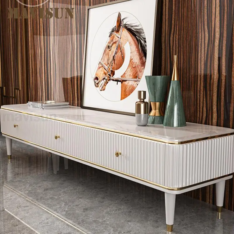 Light Luxury TV Cabinet For Living Room Large Storage Solid 