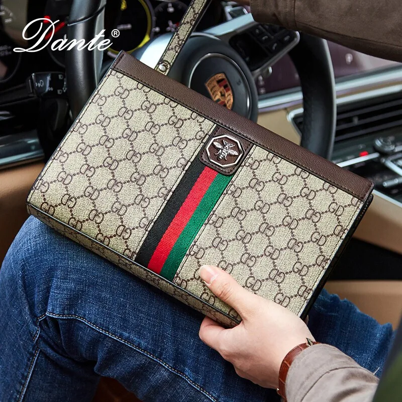 

Dante Fashion Business Style Men's Handbag Clutch Bag Soft Male Waist Pack Bag Elegant Leisure Stylish Hand bag Men Pouch