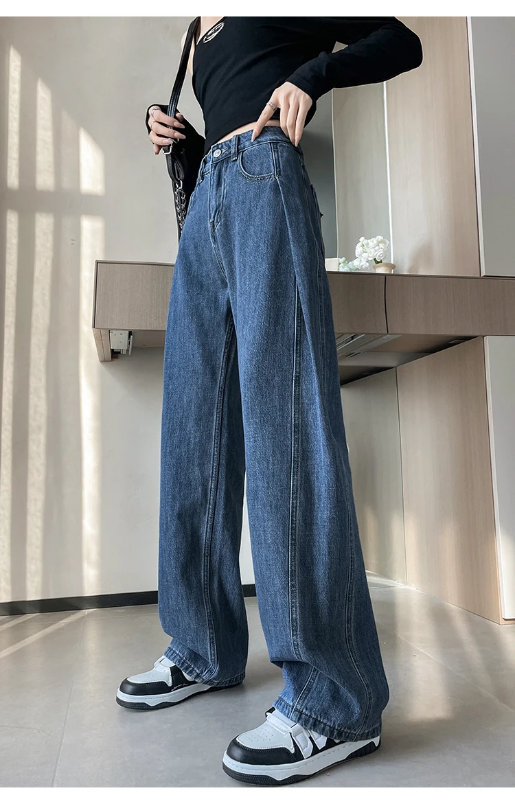 Летние новые американские ретро уличные прямые джинсы с женским дизайном