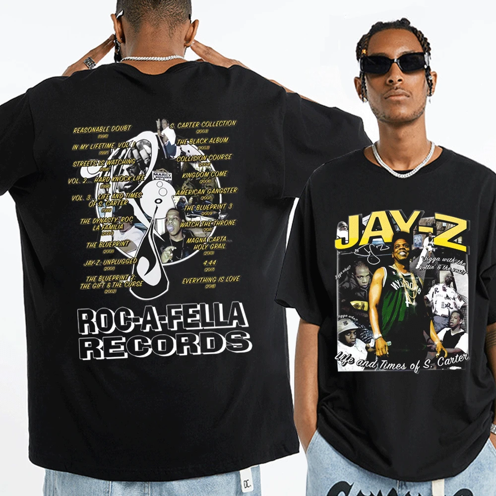 

Hip Hop Rapper JAY-Z Tshirts 90s Vintage Trend Cotton T Shirt Men's Women Graphic Gothic Print T-shirt Oversized Streetwear Tees