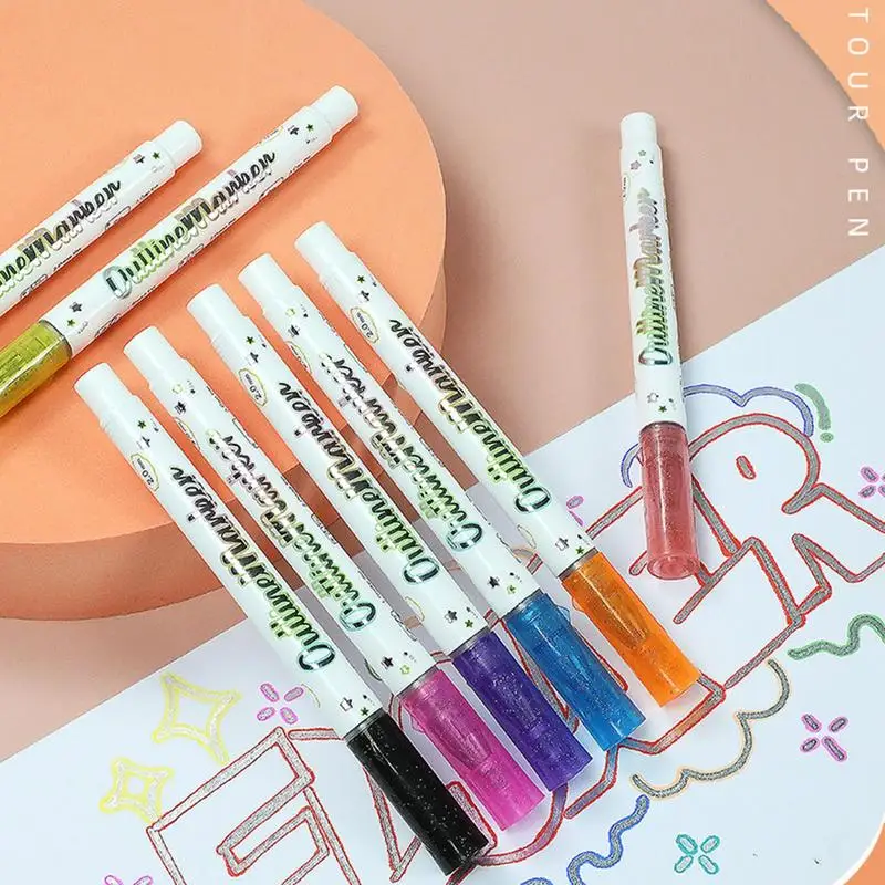 

8pcs Double Line Outline Pen Highlight Painting Marker Kit Writing Drawing Pens DIY Christmas Greeting Card Making Party Favors