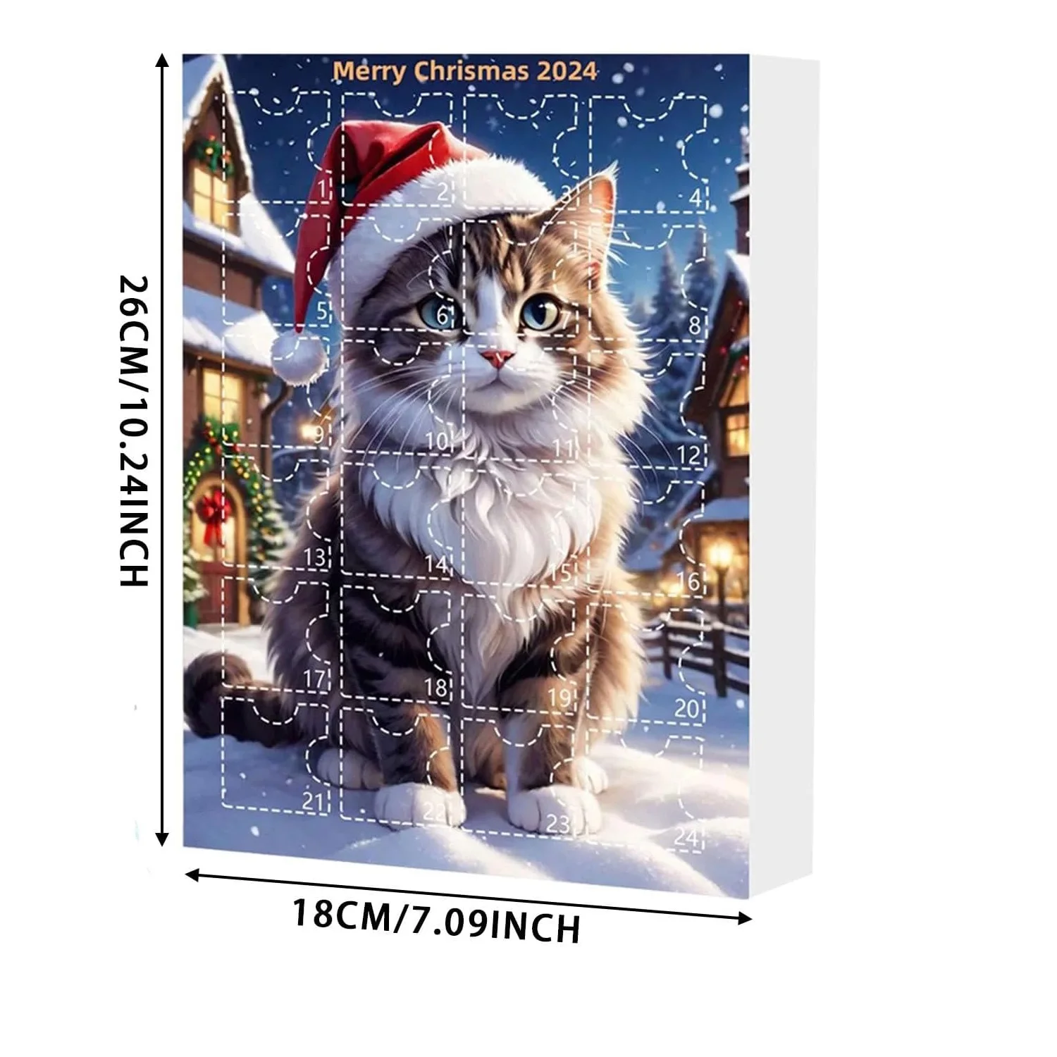 Адвент-календарь с изображением кота 2024 2D акриловый кулон без веревки