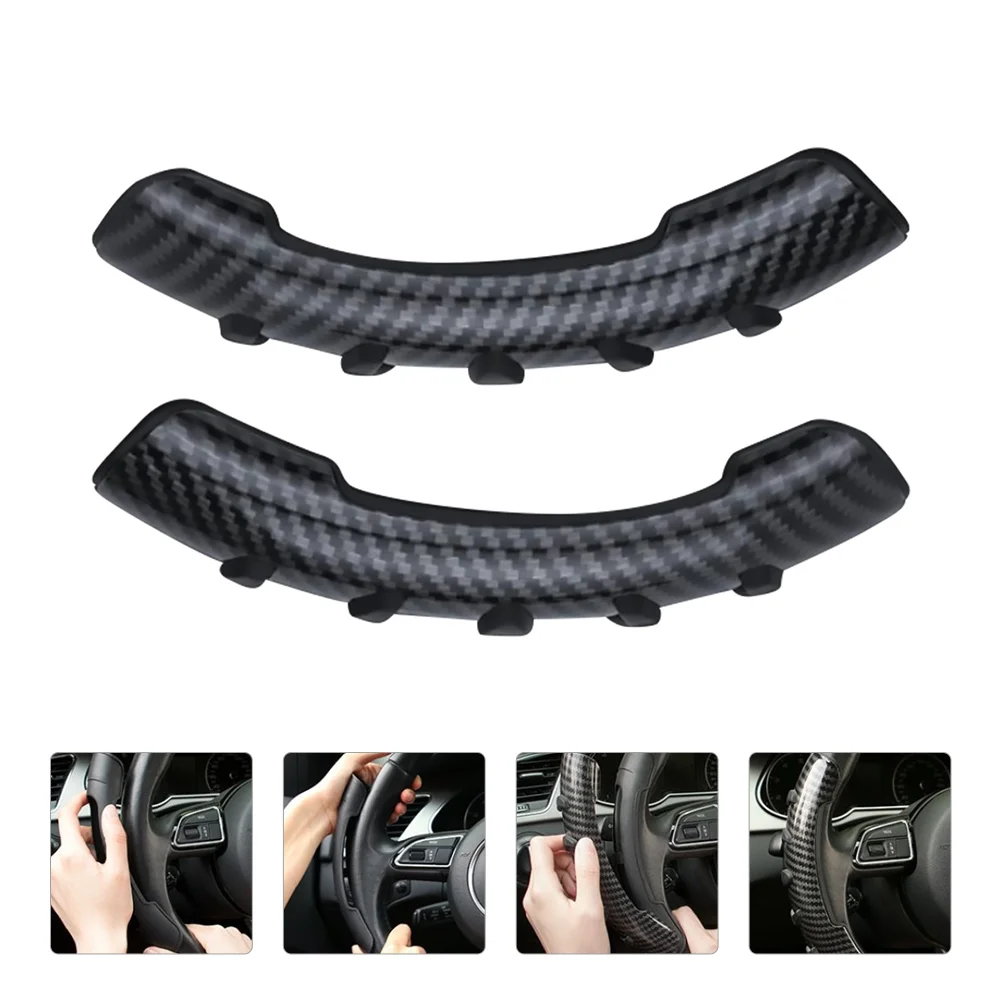 

2pcs Car Steering Wheel Cover Universal Steering Wheel Grip Cover (Black)