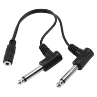 3 5mm mini 18 inch trs stereo female jack to dual 14 6 35mm male plug mono ts right angle audio adapter y splitter cable
