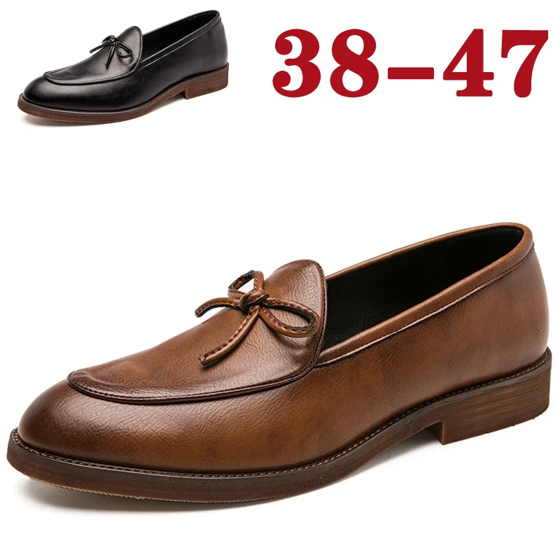 

British Fashion Slip on Loafers Men Dress Shoes Office Style Man Formal Business Shoes Gentlmen Groom Wedding Shoes Moccasins