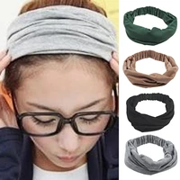 wide sweet cotton blend makeup headband solid color twisted hair band hair accessories
