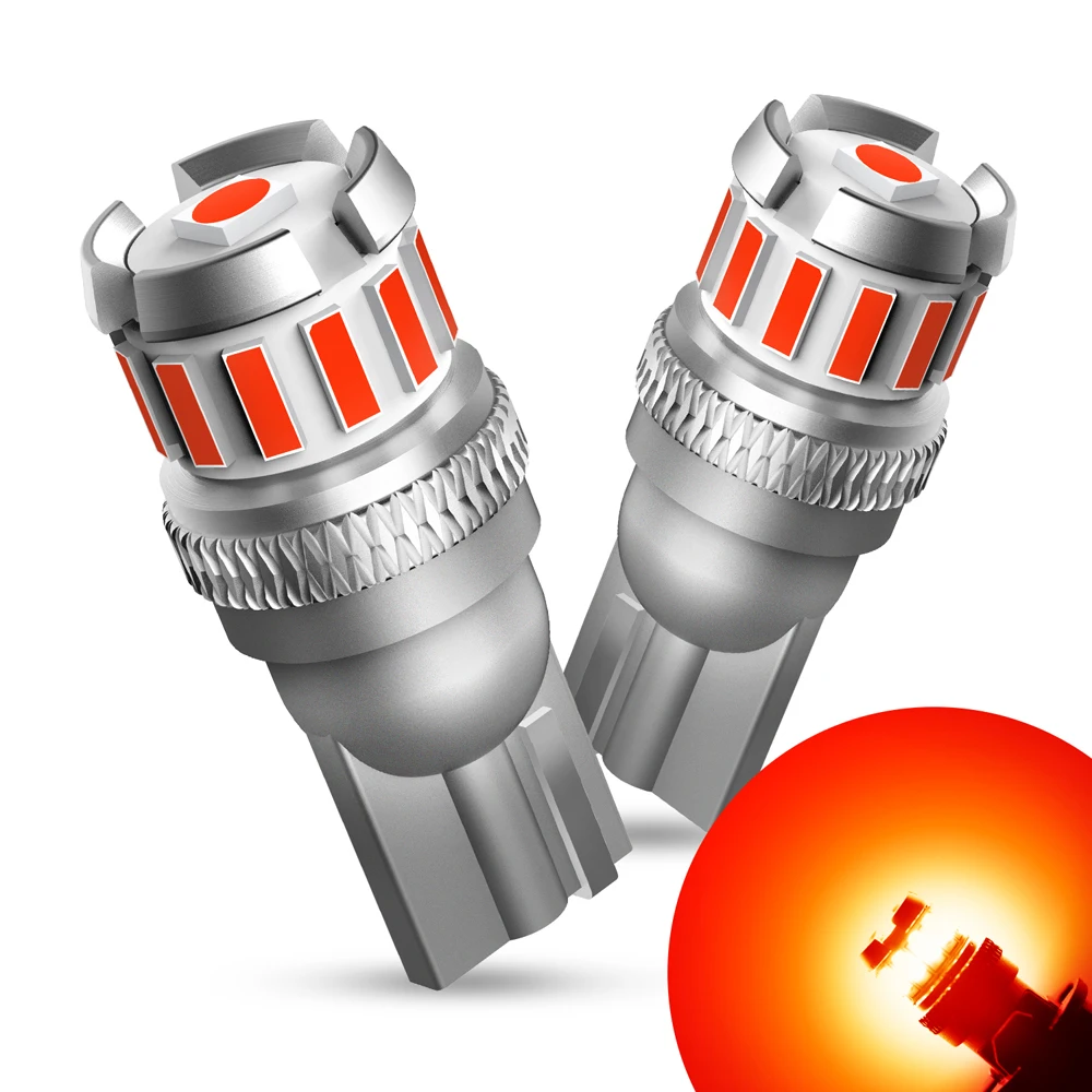 

2 шт. T10 светодиодный красный W5W светодиодный светильник Canbus без ошибок автомобильный боковой маркер номерной знак Внутреннее освещение багажника для чтения белый желтый синий