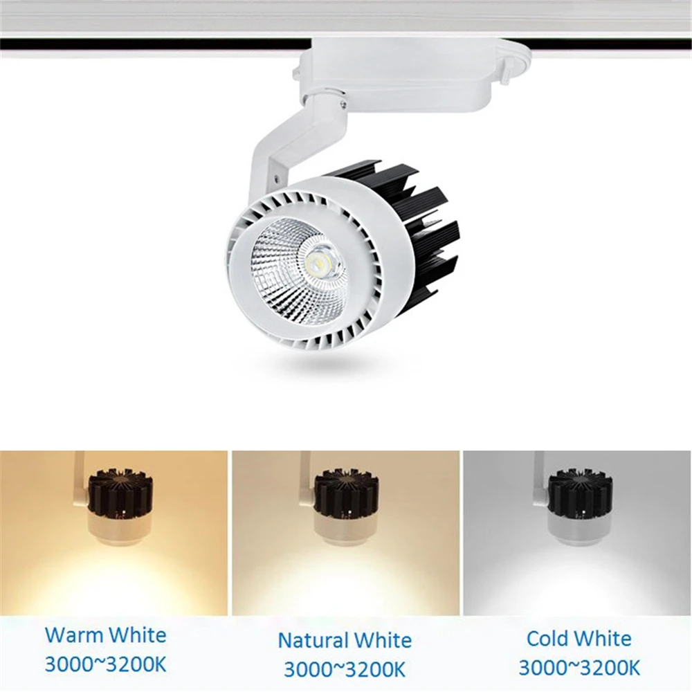 

220V 30W Cob Spoor Licht Aluminium Plafond Rail Spot Verlichting Voor Kleding Winkel Schoenen Winkel Track Rail Verlichting