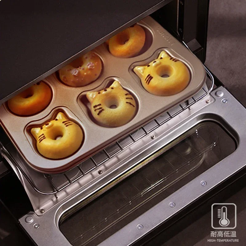 Инструменты для выпечки с мультяшным медведем в форме пончиков на 6 чашек