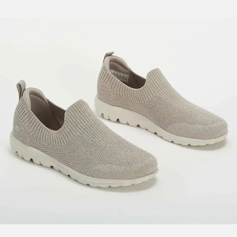 Women Flats Shoes Plus Size 43 Breathable Mesh Platform Sneakers Women Slip on Soft Ladies Casual Shoes Woman Knit Sock Flats