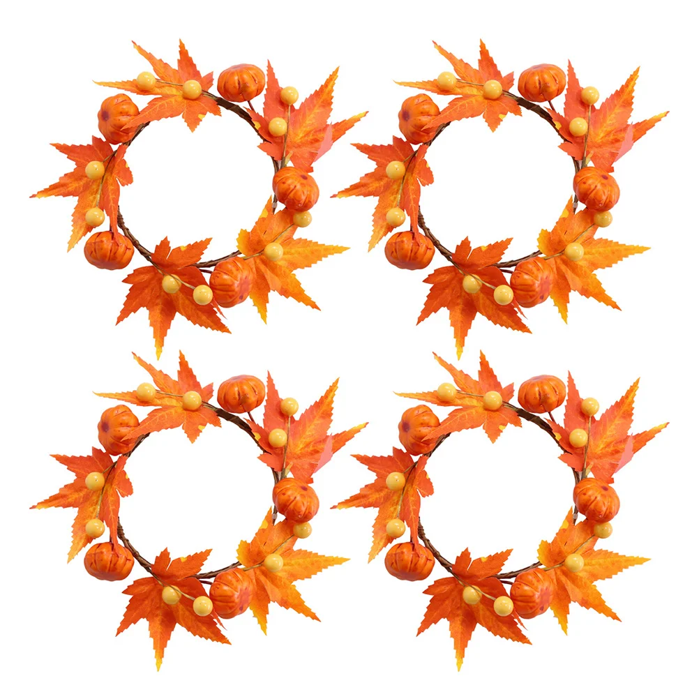 

Ring Rings Wreath Thanksgiving Fall Maple Wreaths Holderfloralchristmas Pumpkin Garland Leaves Flower Eucalyptus Mini Artificial