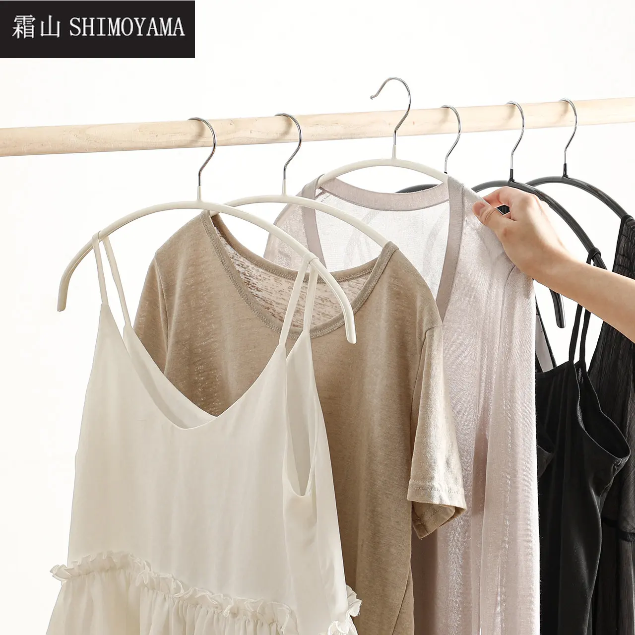 

SHIMOYAMA 5/10pcs Non-Slip Clothes Hanger Traceless Closet Organizer Hangers Wide-Shoulder Semi-circular Suit Drying Rack