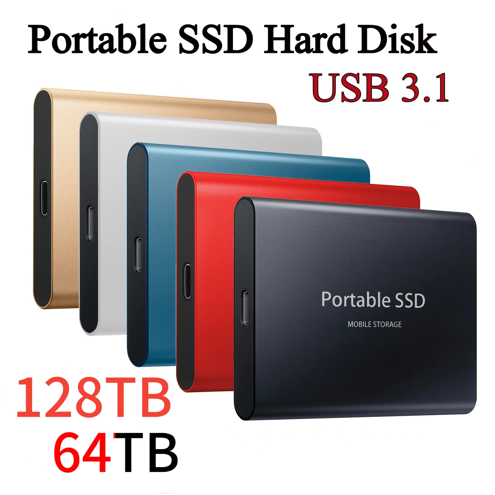 

Портативный SSD Type-C USB 3,1 8TB 16TB 3 2 ТБ 64TB SSD, жесткий диск, внешний SSD M.2 для ноутбука, настольного ПК, SSD флэш-накопитель