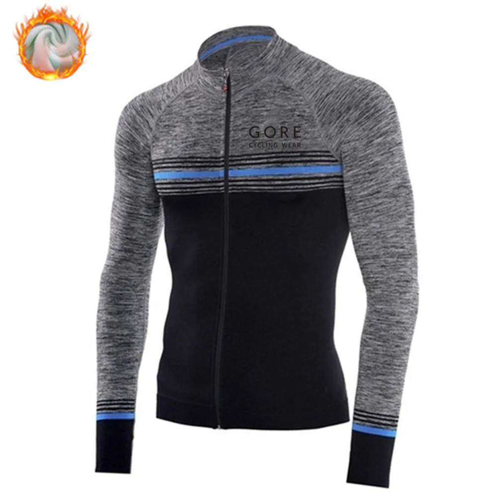 

Winter Gore Cycling Wear Jersey Men's Thermal Fleece Bicycle Clothing MTB Long Sleeve Warm Tops Road Bike Outdoor Sports Jacket