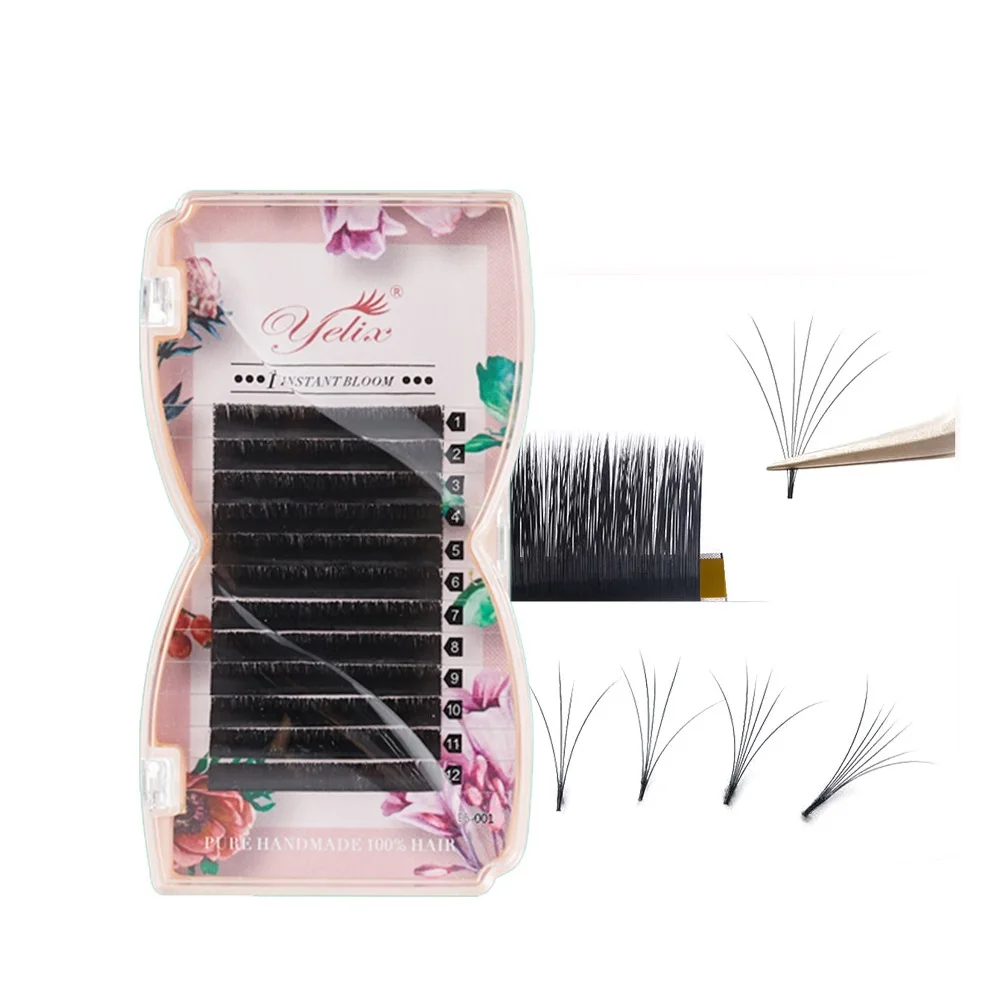

Yelix Easy Fan Lashes Bloom Individual Eyelash Extension Faux Mink Eyelashes soft Natural Lash Extensionvolume russo auto fans