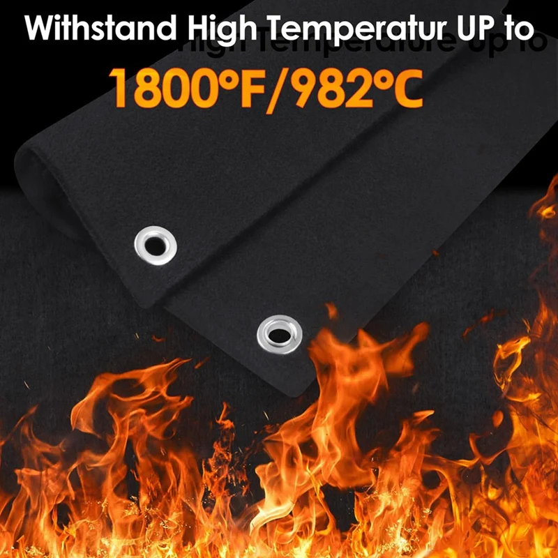 Welding Blanket Fireproof Opening Shape Mat Heatresistant Solder Up To 1800°F Flame Retardant Carbon